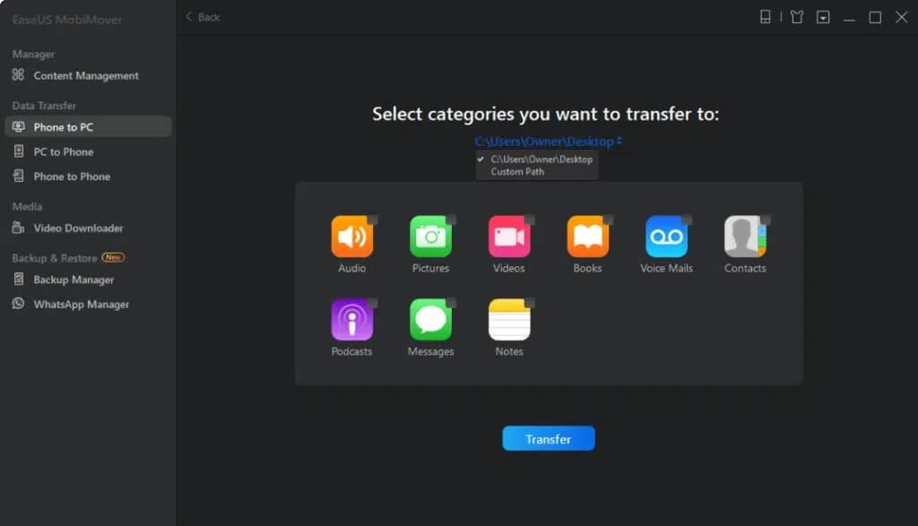 Select-Pictures-from-the-given-list-of-data-categories-1024x587-1 كيفية إصلاح عدم مزامنة صور iCloud مع جهاز الكمبيوتر