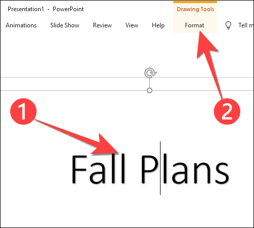 Select-the-text-you-want-to-customize-and-click-Format كيفية إضافة نص متعدد الألوان في PowerPoint