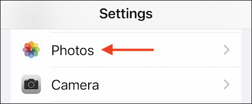 Tap-Photos-in-Settings كيفية تعطيل iCloud Photos على iPhone و iPad