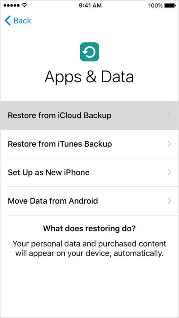 Tap-Restore-from-iCloud-Backup-option-on-iPhone-577x1024-1 كيفية إصلاح iPhone 7 أو 8 لا يتم إيقاف تشغيله