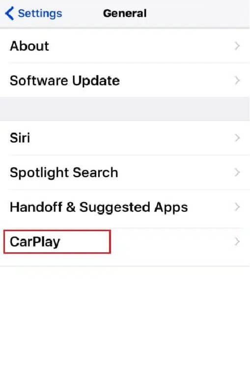 Tap-Settings-General-then-CarPlay كيفية إصلاح عدم عمل Apple CarPlay