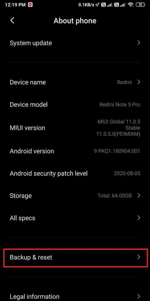 Tap-on-Backup-and-ResetReset-Options-512x1024-1 لماذا يتم إعادة تشغيل Android بشكل عشوائي؟