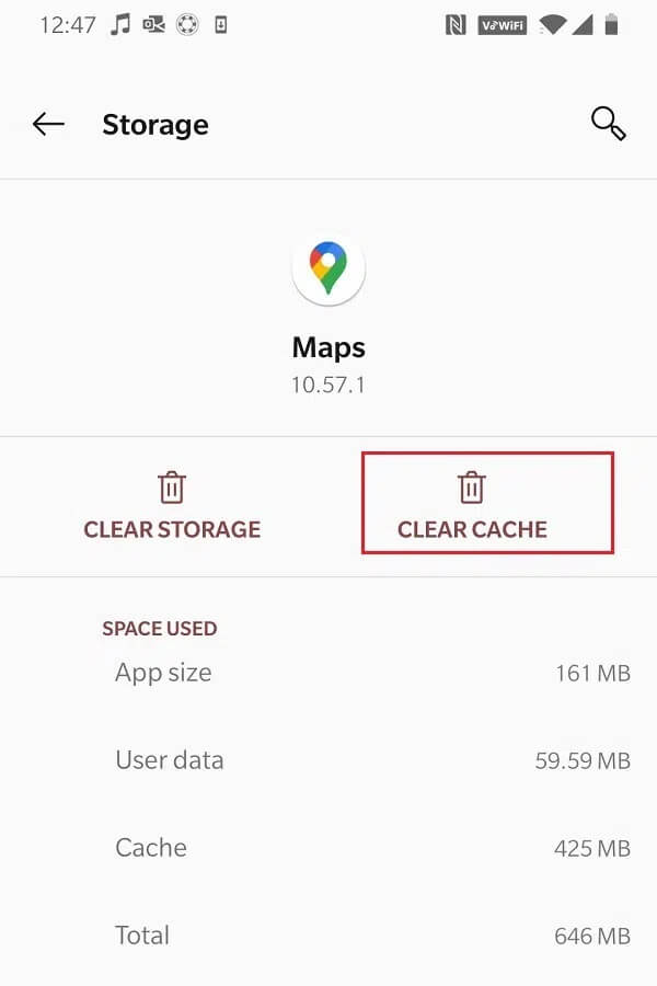 Tap-on-Clear-Cache 7 طرق لإصلاح بطئ Google Maps و تحسين سرعته