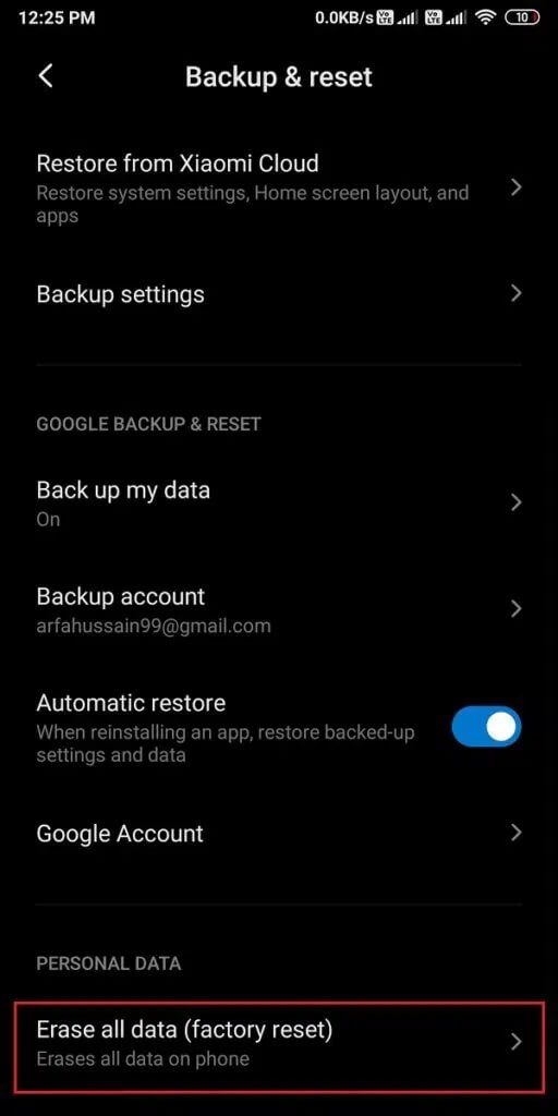 Tap-on-Erase-all-data-Factory-reset-512x1024-1 لماذا يتم إعادة تشغيل Android بشكل عشوائي؟