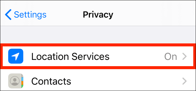 Tap-on-Location-Services-from-Privacy-app كيفية البحث عن سجل المواقع الخاص بك على iPhone أو iPad