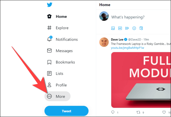Tap-on-More-Button-on-Twitter-Web كيفية استخدام أداة المصادقة الثنائية المضمنة على iPhone و iPad