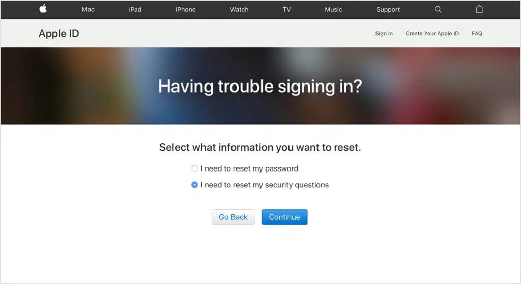 Tap-on-Reset-Security-Questions-1024x558-2 كيفية الوصول إلى حساب Apple الخاص بك