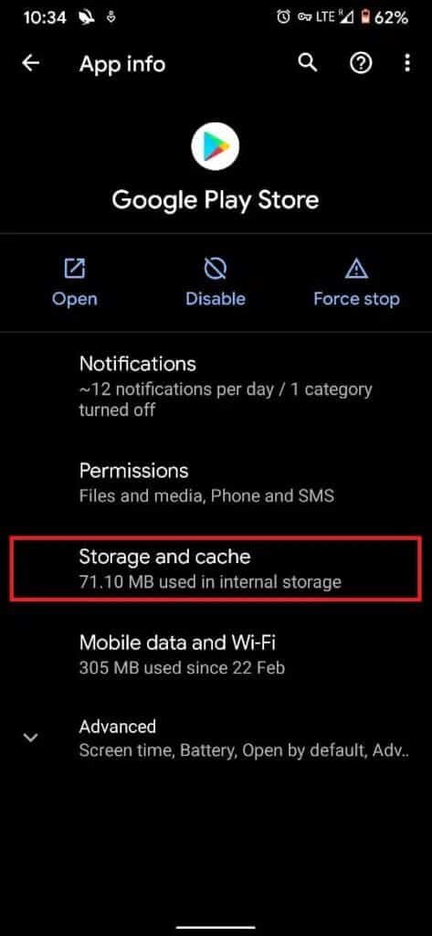 Tap-on-Storage-and-cache-473x1024-1 كيفية تنزيل تطبيقات Android غير المتوفرة في بلدك