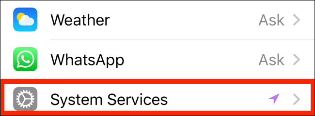 Tap-on-System-Services-from-Privacy-section كيفية البحث عن سجل المواقع الخاص بك على iPhone أو iPad