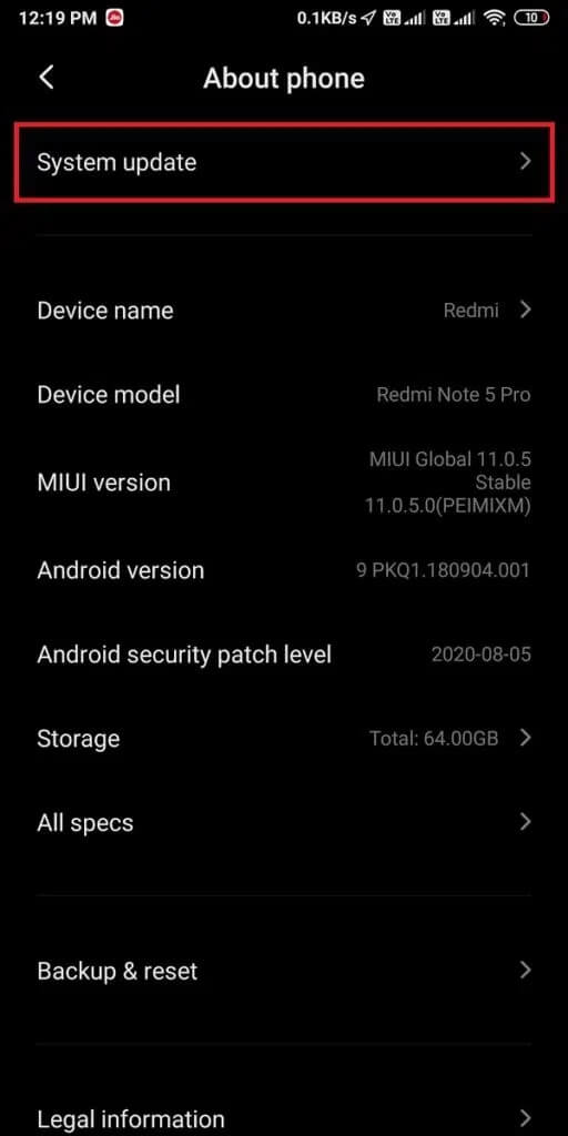 Tap-on-System-updates-512x1024-1 لماذا يتم إعادة تشغيل Android بشكل عشوائي؟