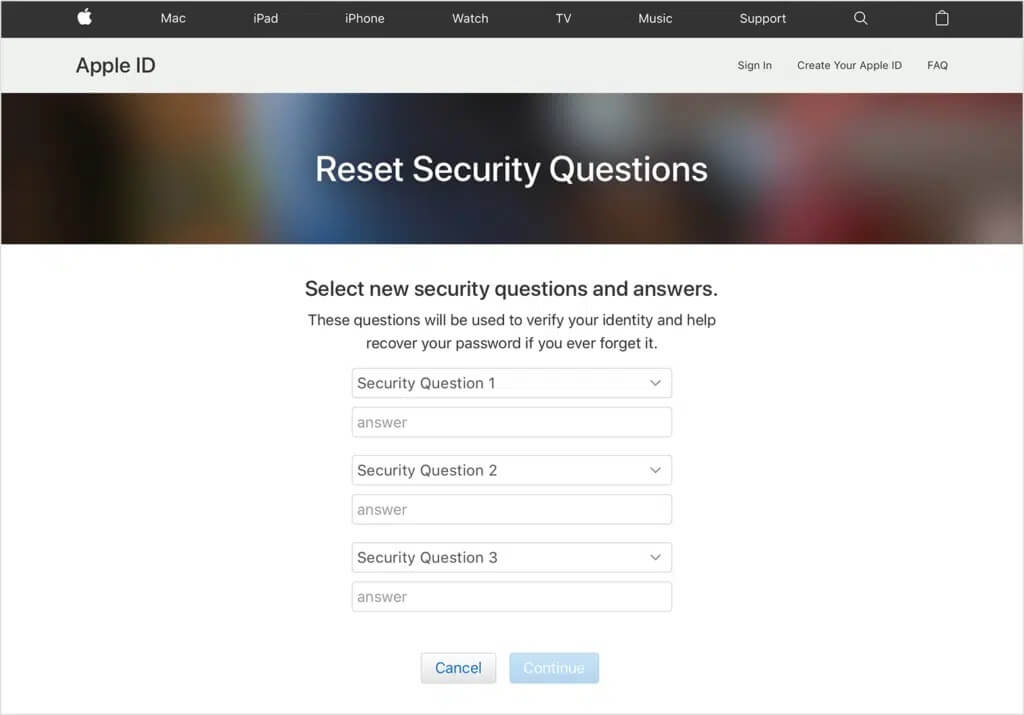كيفية إعادة تعيين أسئلة أمان معرف Apple - %categories