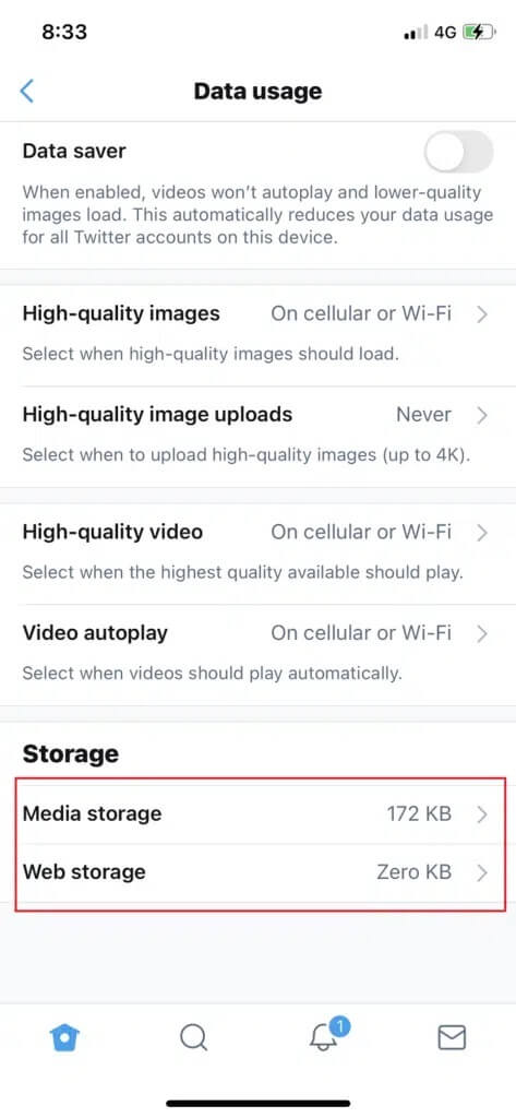 Tap-on-Web-Storage-under-the-Storage-section-473x1024-1 كيفية إصلاح عدم عمل إشعارات Twitter