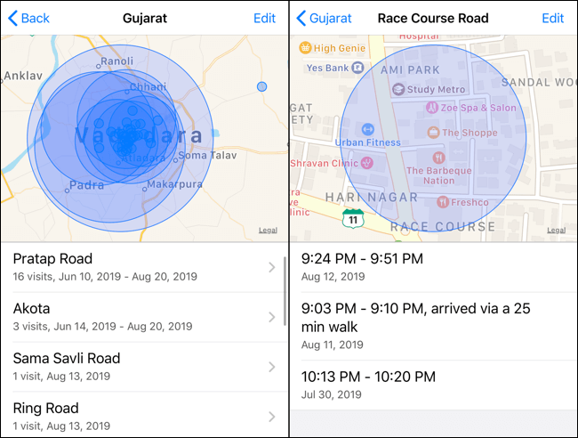 Tap-on-a-location-collection-to-view-details كيفية البحث عن سجل المواقع الخاص بك على iPhone أو iPad