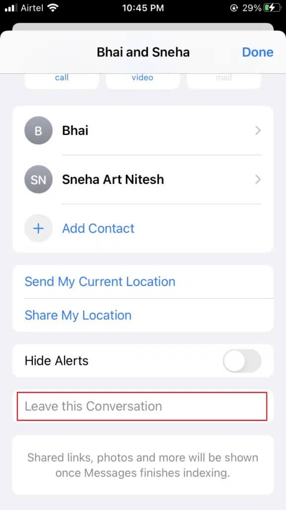 Tap-on-the-Leave-this-Conversation-option-located-at-the-bottom-of-the-screen-576x1024-1 كيفية إرسال رسالة جماعية على iPhone