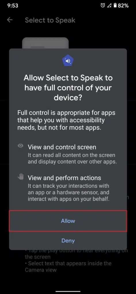 Tap-on-‘Allow-to-proceed-473x1024-1 كيفية استخدام النص للتحدث في Android