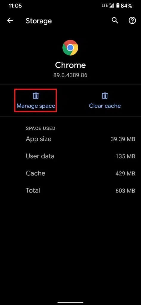 Tap-on-‘Manage-space-to-proceed-473x1024-1 كيفية إعادة تعيين Google Chrome على Android
