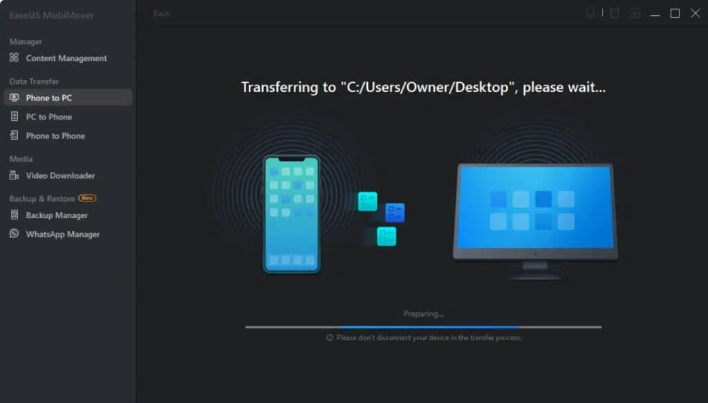 To-begin-copying-press-the-Transfer-button-1024x584-1 كيفية إصلاح عدم مزامنة صور iCloud مع جهاز الكمبيوتر