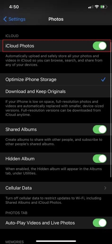 Turn-iCloud-Photo-Library-back-ON-1-473x1024-1 كيفية إصلاح عدم مزامنة صور iCloud مع جهاز الكمبيوتر