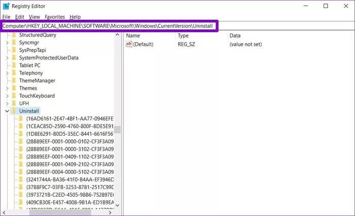 Uninstall-Programs-with-Registry-Editor_935adec67b324b146ff212ec4c69054f أفضل 7 طرق لفرض إلغاء تثبيت البرامج على Windows 10