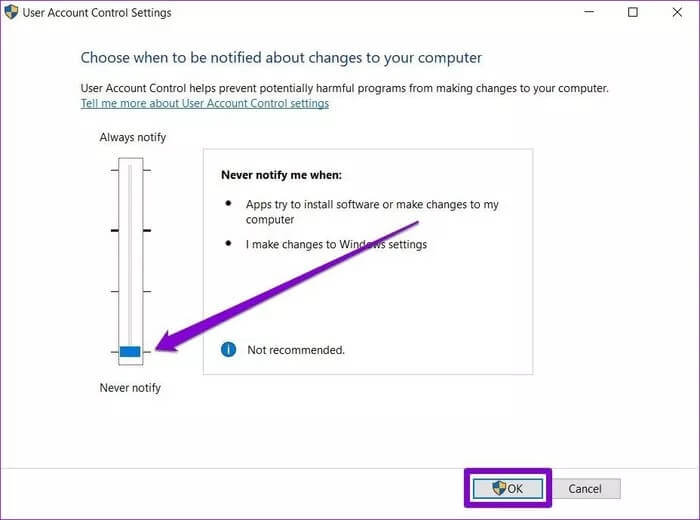 User-Account-Control-Settings_935adec67b324b146ff212ec4c69054f أفضل 7 طرق لإصلاح عدم تشغيل برامج بدء التشغيل على Windows 10