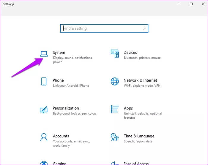 Windows-Settings-System_935adec67b324b146ff212ec4c69054f أفضل 5 طرق لإصلاح مشكلة عدم انتقال Windows 10 إلى وضع السكون