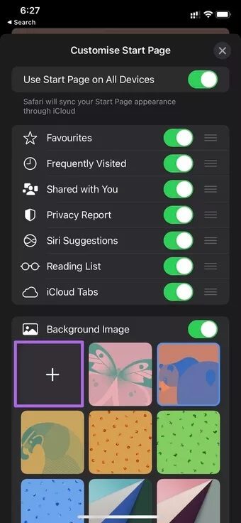 كيفية إضافة صورة خلفية إلى قائمة ابدأ في Safari على iPhone و iPad - %categories