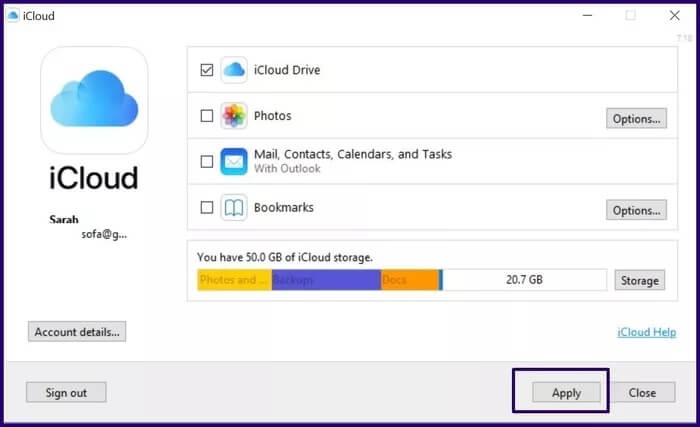 add-icloud-to-file-explorer-windows-10-step-7_935adec67b324b146ff212ec4c69054f كيفية إضافة iCloud إلى File Explorer على Windows 10