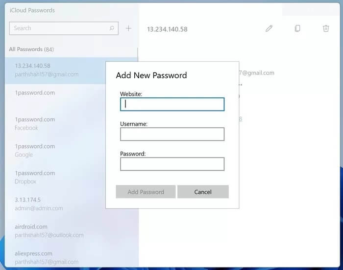 add-new-password_935adec67b324b146ff212ec4c69054f كيفية إعداد واستخدام كلمات مرور iCloud على Windows