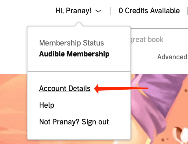 audible-website-account-details كيفية إلغاء اشتراكك في Audible