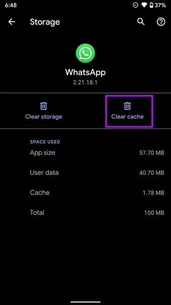clear-whatsapp-cache_7c4a12eb7455b3a1ce1ef1cadcf29289 كيفية إصلاح مشكلة التكبير "Zoom" في كاميرا WhatsApp