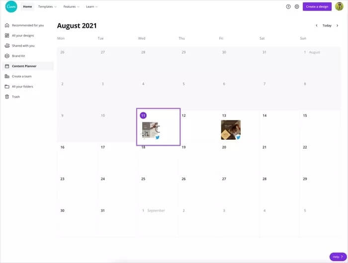 click-on-scheduled-post_935adec67b324b146ff212ec4c69054f كيفية جدولة منشورات وسائل التواصل الاجتماعي في Canva