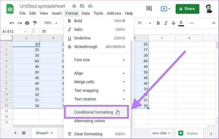 conditional-formatting-google-sheets_935adec67b324b146ff212ec4c69054f كيفية إنشاء خريطة حرارية في جداول بيانات Google