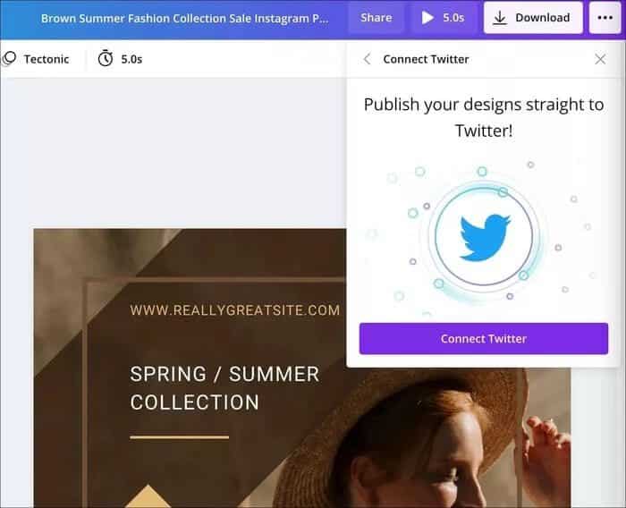 connect-canva-to-twitter_935adec67b324b146ff212ec4c69054f كيفية جدولة منشورات وسائل التواصل الاجتماعي في Canva
