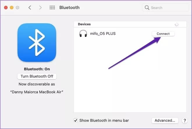 connect-to-device-bluetooth-button-mac_4d470f76dc99e18ad75087b1b8410ea9 كيفية إضافة وفصل ونسيان أجهزة Bluetooth على جهاز Mac