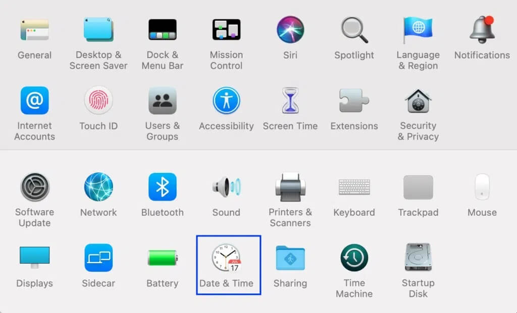 date-and-time-1024x621-1 إصلاح تحديث برنامج الـ Mac عالق في التثبيت
