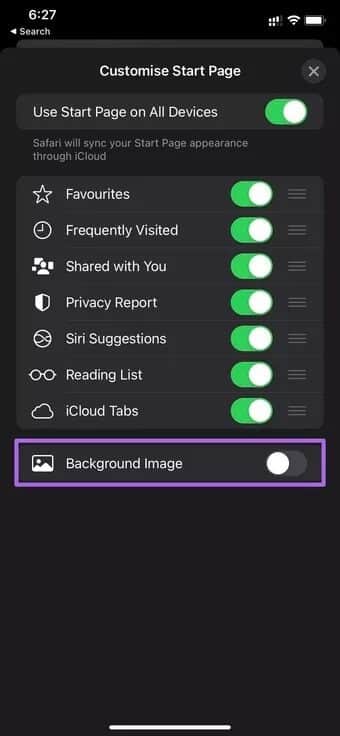 enable-backgrond-image_7c4a12eb7455b3a1ce1ef1cadcf29289 كيفية إضافة صورة خلفية إلى قائمة ابدأ في Safari على iPhone و iPad