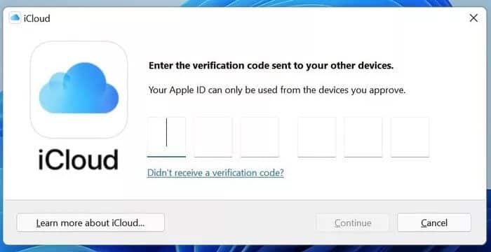 enter-verification-code-for-icloud_935adec67b324b146ff212ec4c69054f كيفية إعداد واستخدام كلمات مرور iCloud على Windows
