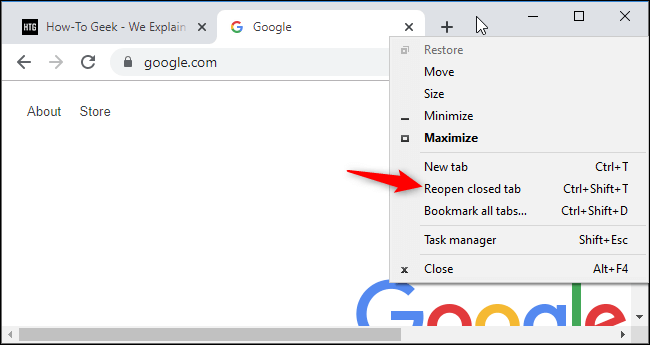 img_5db8bef0ecf37 كيفية إعادة فتح علامة التبويب المغلقة في Google Chrome