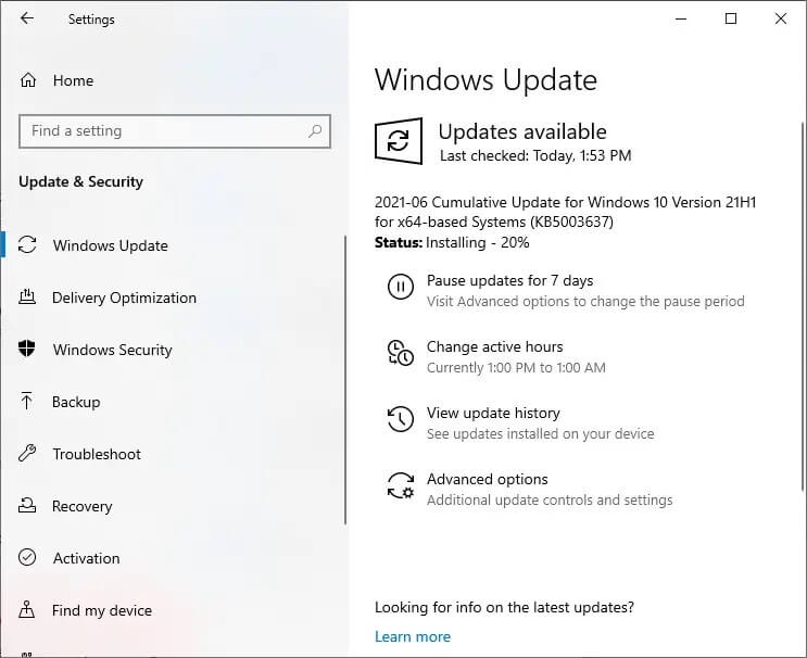 let-windows-look-for-any-updates-that-are-availa-1 كيفية إصلاح عدم اكتشاف أجهزة iCUE