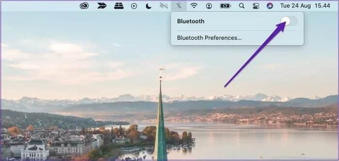 mac-bluetooth-switch-on-from-toolbar_935adec67b324b146ff212ec4c69054f كيفية إضافة وفصل ونسيان أجهزة Bluetooth على جهاز Mac