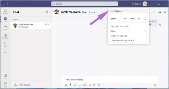 microsoft-teams-settings-menu_935adec67b324b146ff212ec4c69054f أفضل 8 طرق لإصلاح عدم اكتشاف Microsoft Teams للكاميرا
