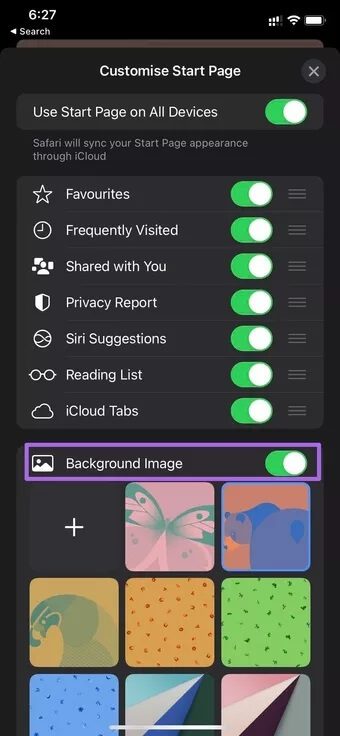 كيفية إضافة صورة خلفية إلى قائمة ابدأ في Safari على iPhone و iPad - %categories