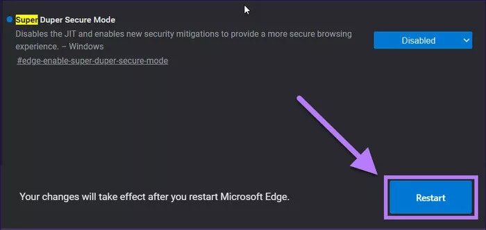 restart-edge_935adec67b324b146ff212ec4c69054f كيفية استخدام وضع Super Duper Secure في Microsoft Edge