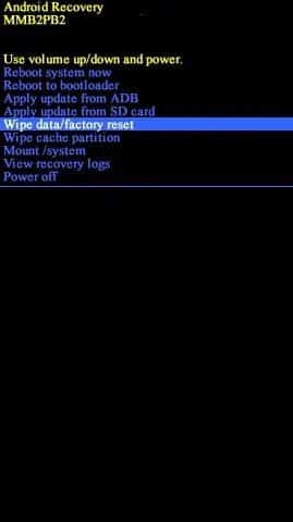 select-Wipe-data-or-factory-reset-on-Android-recovery-screen-1 كيفية إصلاح لا يتم تشغيل Note 4
