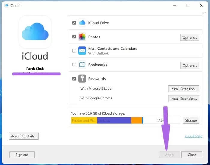 select-apply_935adec67b324b146ff212ec4c69054f كيفية إعداد واستخدام كلمات مرور iCloud على Windows