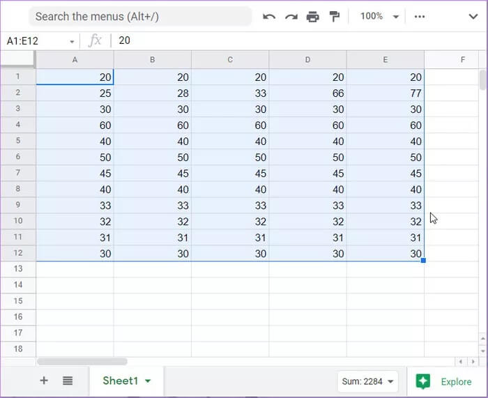 select-values-google-sheets_935adec67b324b146ff212ec4c69054f-1 كيفية إنشاء خريطة حرارية في جداول بيانات Google