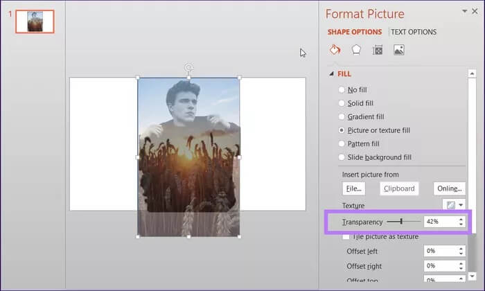 set-transparency_935adec67b324b146ff212ec4c69054f كيفية إنشاء تأثير الشفافية للصور في MS PowerPoint