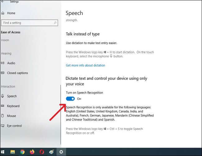 speech-on كيف تكتب بصوتك في Windows 10