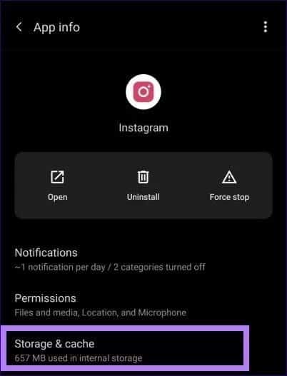 storage-and-cache_4d470f76dc99e18ad75087b1b8410ea9 كيفية إصلاح عدم ظهور الملف الشخصي على Instagram