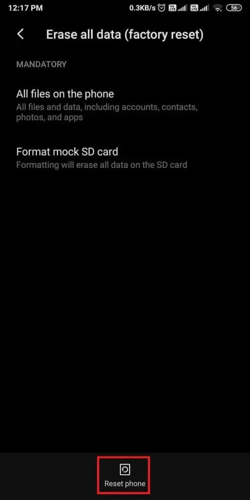 tap-on-reset-phone-and-enter-your-pin-for-confirmation.-512x1024-1 كيفية إصلاح عدم عمل إشعارات Twitter